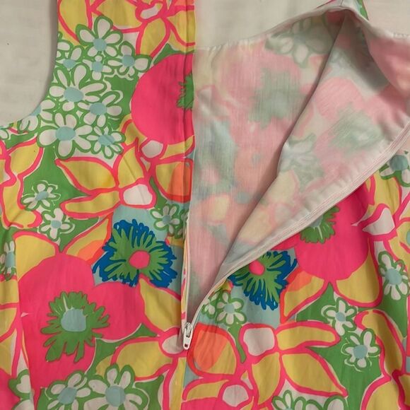 Lilly Pulitzer Pink Ice Cream Social Floral Shift Sleeveless Dress Girls 10 - Picture 8 of 14